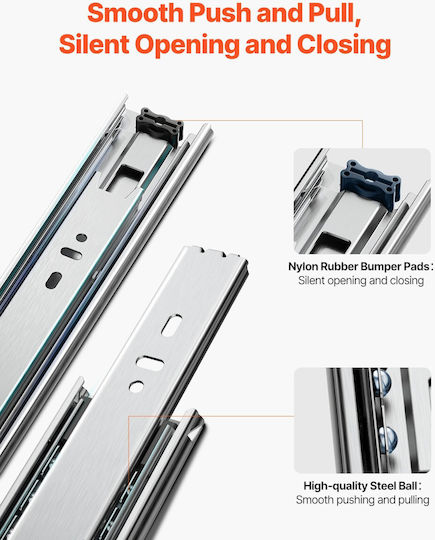 Vevor Cabinet Drawer Slides Side Mount 18 Inch 10 Pairs Replacement Load 100 Lb