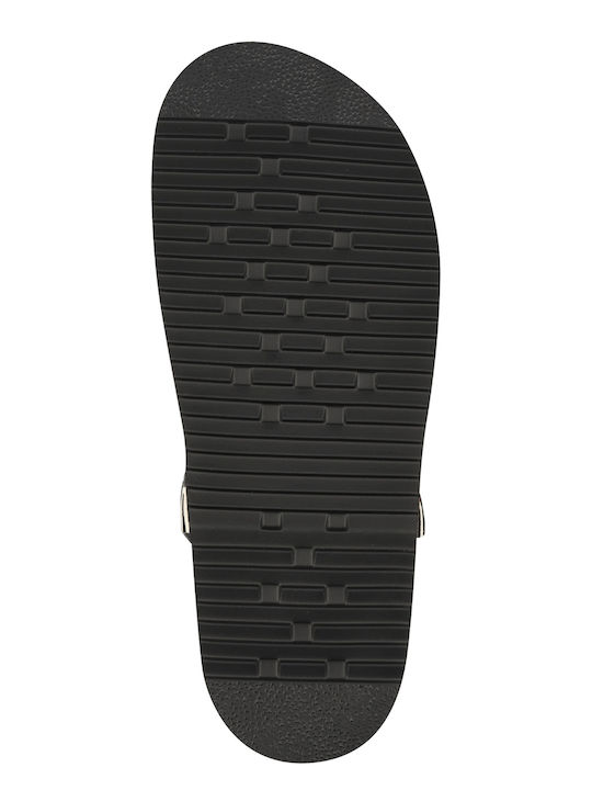 Deri Damen Anatomisch Flache Sandalen ZEBRA