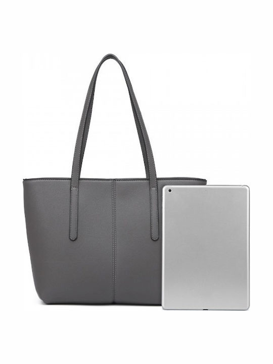 Leather Women's Bag Tote Handbag Gray