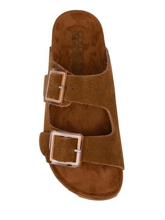 Women's Flat Sandals in Brown Color