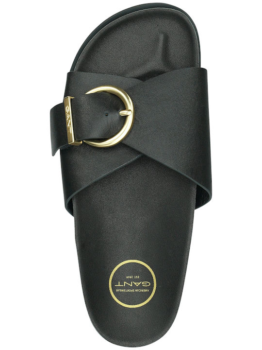 Mardale Leder Flache Sandalen für Damen in Schwarz Farbe