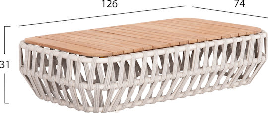 Outdoor Living Room Set Sabo 4 Pieces Beige with Pillows
