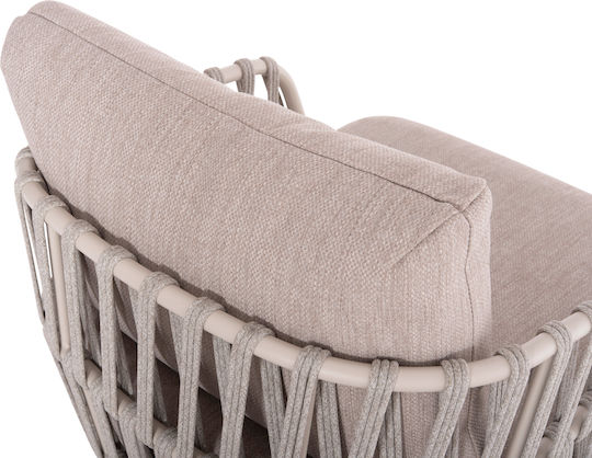 Outdoor Living Room Set Sabo 4 Pieces Beige with Pillows