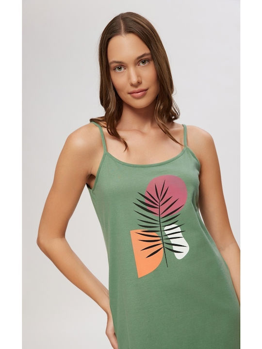 Minerva Sommer Damen Nachthemd Khaki