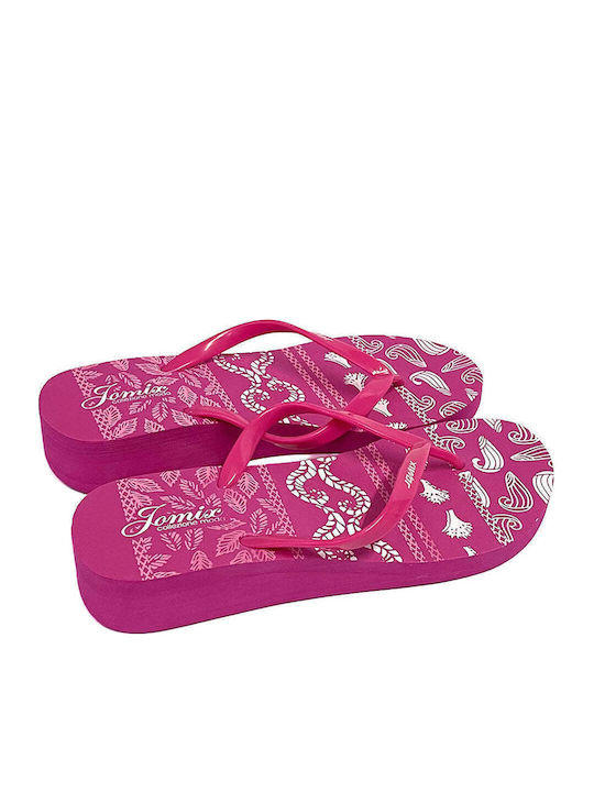 Women's Platform Flip Flops Fuchsia