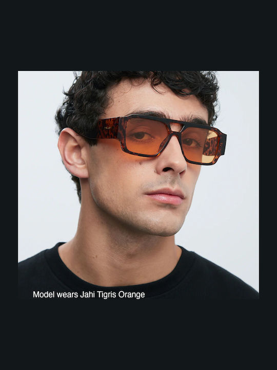 Meller Jahi Unisex Γυαλιά Ηλίου με Καφέ Ταρταρούγα Κοκκάλινο Σκελετό και Γαλάζιο Φακό