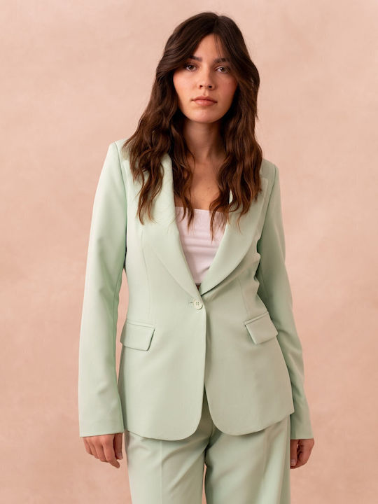 Attentif Women's Waisted Blazer Beige