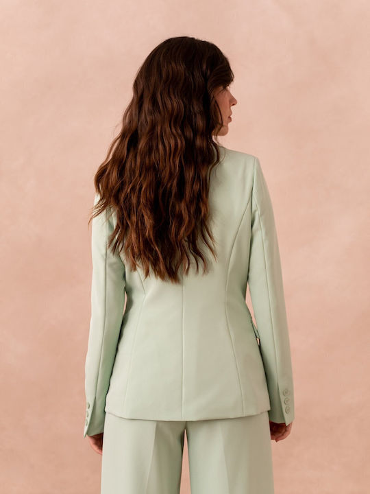 Attentif Women's Waisted Blazer Light Green