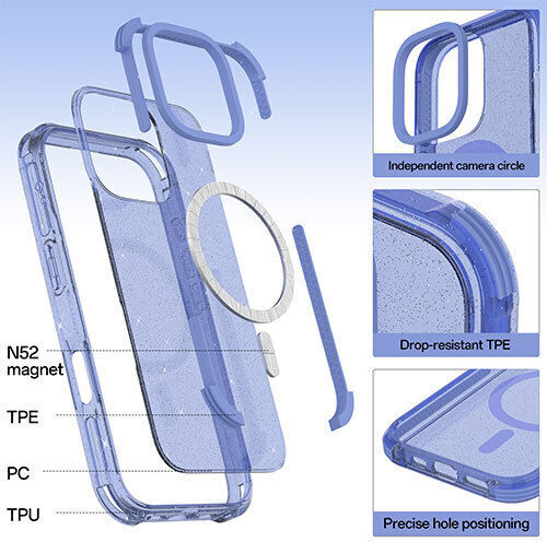Premium Umschlag Rückseite Silikon Wasserdicht Blau (iPhone 17 Pro Max / iPhone 17 Pro / iPhone 16 Pro Max)