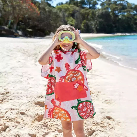 Dock & Bay Παιδικό Πόντσο Quickdry Turtley Tropical Microfiber Μικροϊνες 3-5 Ετών 66 X 49 Εκ 624017