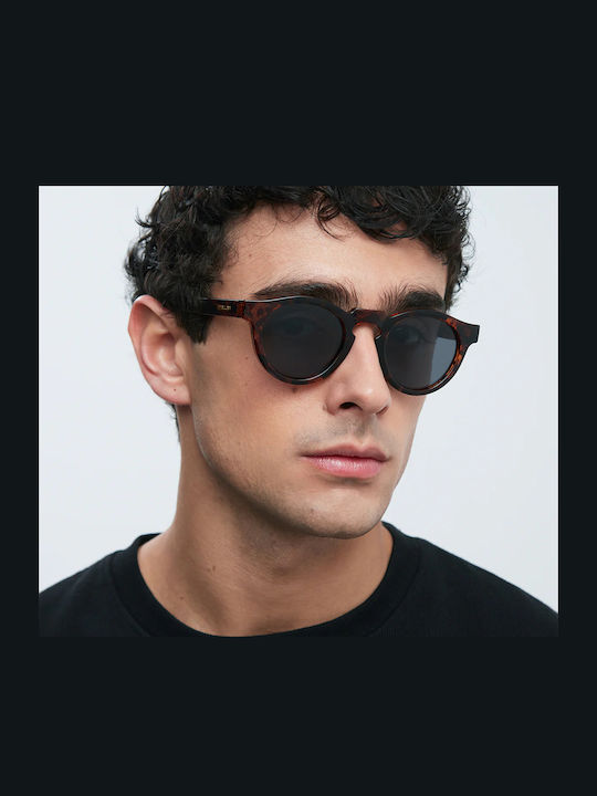 Meller Tigris Men's Sunglasses with Brown Tartaruga Plastic Frame and Black Polarized Lens DAY-TIGCAR