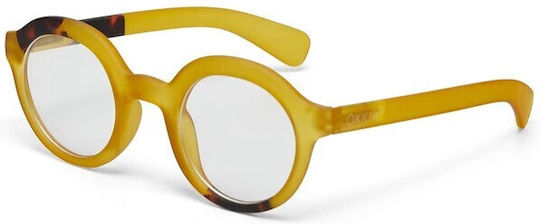 Okkia Lauro Round Reading Glasses +1.50 in Yellow Color