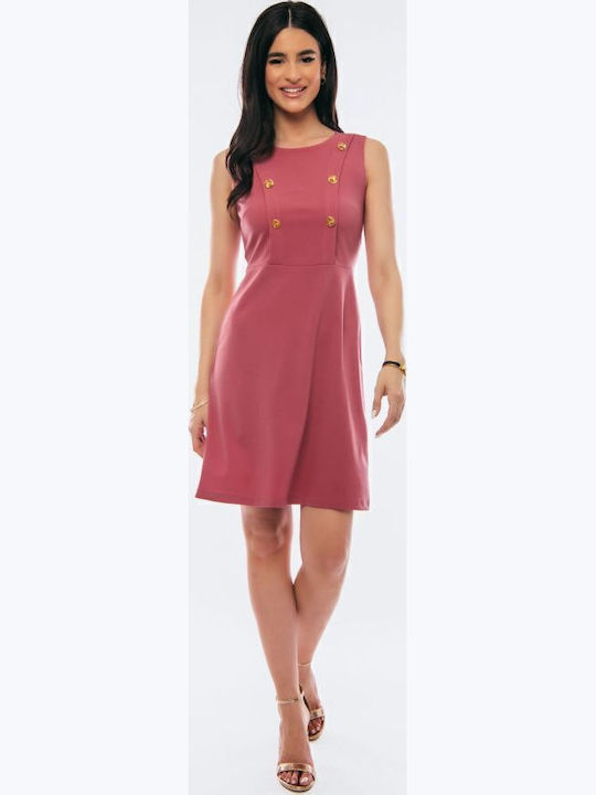 Καλοκαιρινό Σεμιζιέ Φόρεμα Αμάνικο Antique Pink