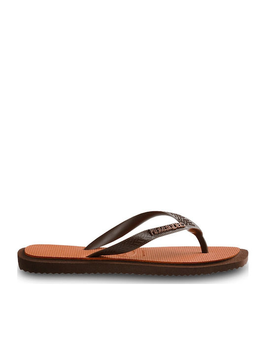 Top Square Women's Flip Flops Brown
