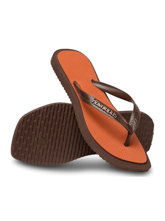 Top Square Women's Flip Flops Brown
