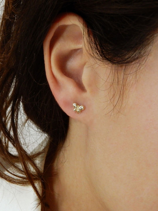 Precious Butterfly Earrings Gold K9 Zircon Er-4673