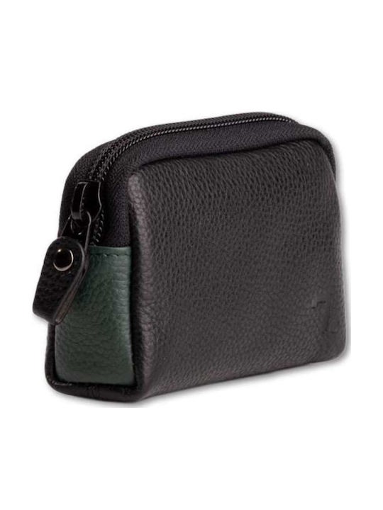 Leather Key Holder Wallet 7.dots Neptune 50-006 Black-Green