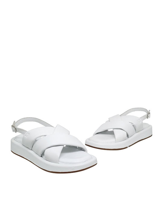 Sandale Casual Damă Flatforme Albe