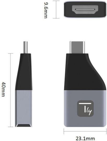 Techly Μετατροπέας USB-C male σε HDMI female 1τμχ IADAP USBC-HDMIHDR