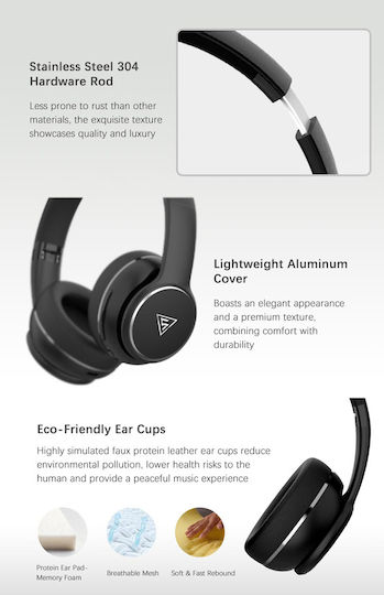 Doqaus Design 3 Wireless / Wired On Ear Headphones with 52 hours of Operation Black / Brown