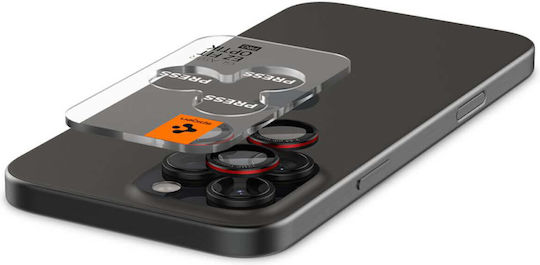 Spigen Optik Pro EZ Fit Протектор за камера Закалено стъкло Черен за iPhone 14 Pro / Pro Max / 15 Pro / Pro Max / 16 Pro / 16 Pro Max