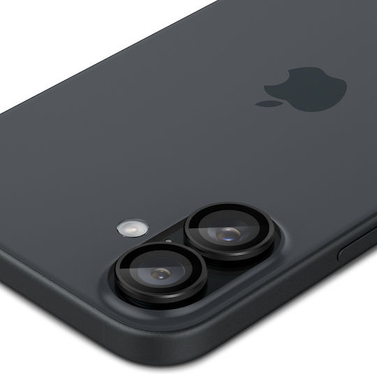 Spigen Optik Pro EZ Fit Camera Protection Tempered Glass Black for the Apple iPhone 16, iPhone 16 Plus