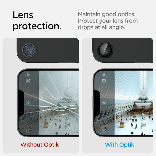 Spigen Optik Pro EZ Fit Kameraschutz Gehärtetes Glas Black für das iPhone 16e