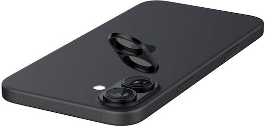Spigen Optik Glas.tr Προστασία Κάμερας Tempered Glass Μαύρο για το iPhone 16, iPhone 16 Plus