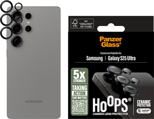 PanzerGlass Hoops Ceramic Προστασία Κάμερας Tempered Glass Μαύρο για το Galaxy S 2025 Ultra