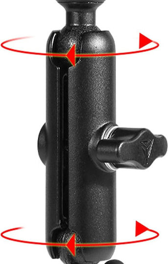 Motowolf Mount Phone Motorcycle with Adjustable Arm 3.5-6.5" for Mirror with USB Charging Port