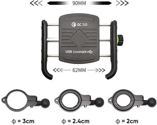 4Ride Motorcycle Phone Mount with Adjustable Arm for Steering Wheel