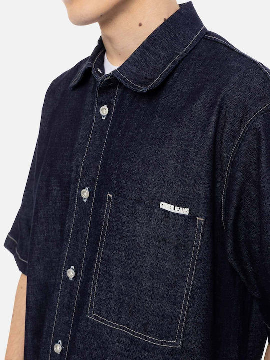 Long Sleeve Denim Overshirt Blue