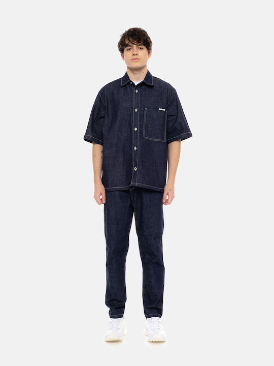 Long Sleeve Denim Overshirt Blue