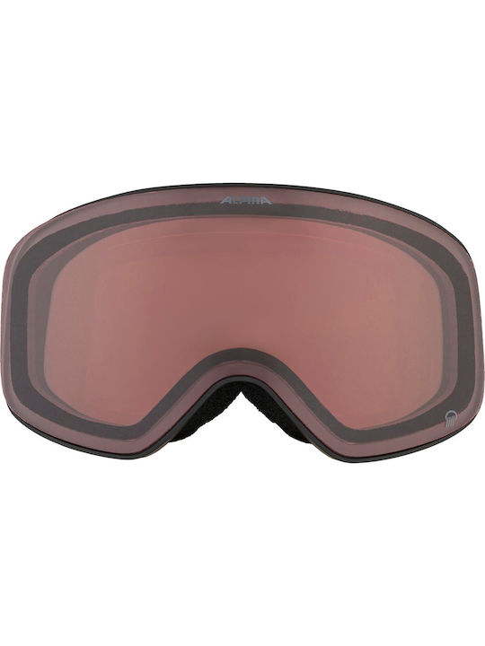 Alpina Quattroflex Ski & Snowboard Goggles Adults Black with Polarized / Photochromic Lens in Gold Color