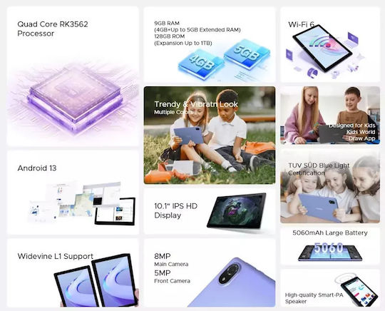 Doogee U10 10.1" Tablet (4GB/128GB) Γκρι