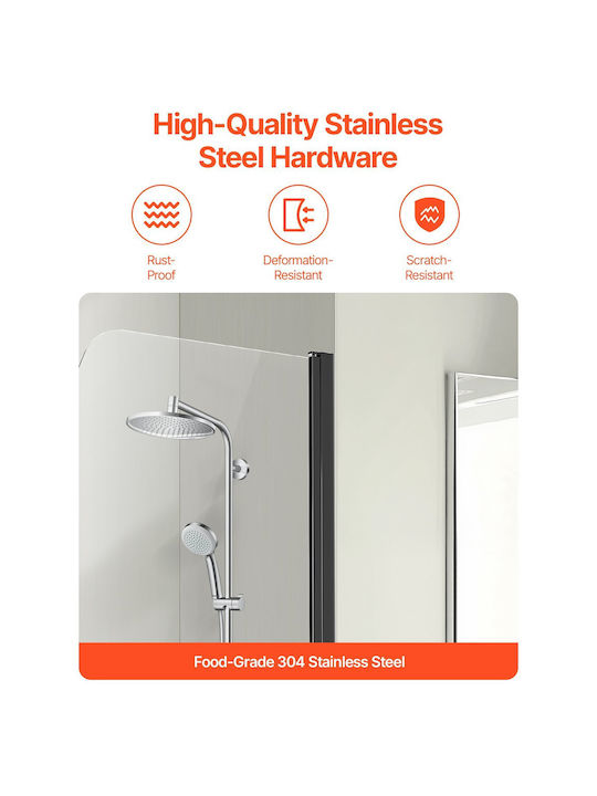 Vevor Fixed Side Bathtub 86.4x139.7cm Chrome