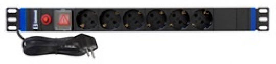 Safewell Πολύπριζο Rack SW-1U-8ΙECC13-K 1τμχ