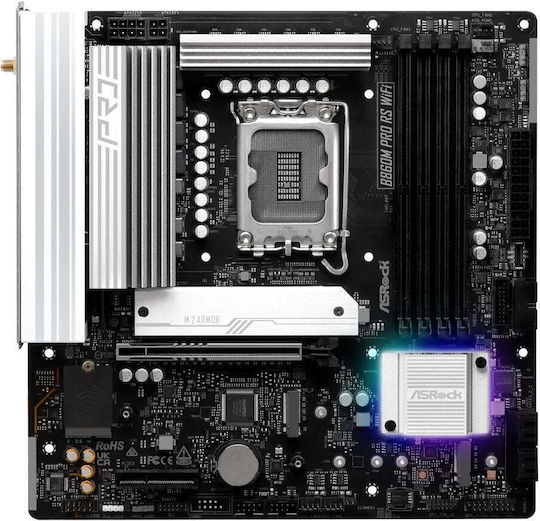 ASRock B860M Pro RS Wi-Fi Motherboard Micro ATX with Intel 1851 Socket