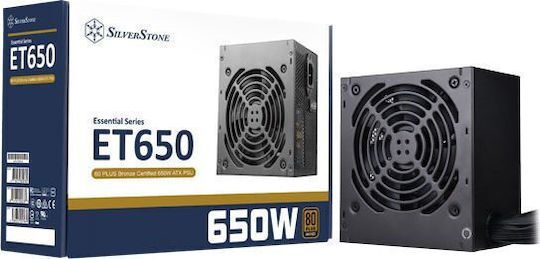 Silverstone Essential ET650-B v1.4 650W Black Computer Power Supply Full Wired 80 Plus Bronze