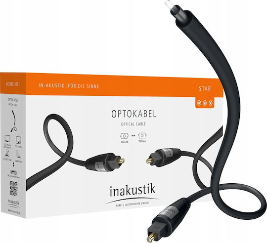 Inakustik Optical Audio Cable TOS male - TOS male Μαύρο 0.75m (00312107)