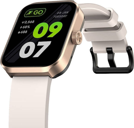 Zeblaze Beyond 3 Plus Aluminium 37mm Smartwatch με Παλμογράφο (Χρυσό - M/L)