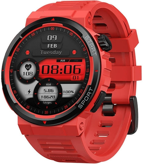 Zeblaze Ares 3 Plus 46mm Smartwatch with Heart Rate Monitor (Red)