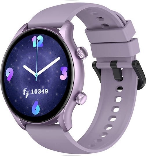 Zeblaze Btalk 3 Plus 46mm Smartwatch with Heart Rate Monitor (Purple)