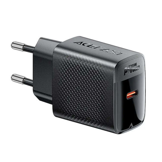 Acefast Φορτιστής Χωρίς Καλώδιο GaN με Θύρα USB-C 30W Power Delivery Μαύρος (A102)