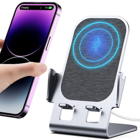 Veger Βάση Φόρτισης 15W σε Γκρι χρώμα (Y53 Wireless)