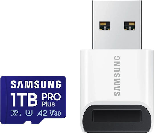 Samsung Pro Plus 2023 microSDXC 1TB U3 V30 A2 UHS-I 180MB/s με USB Reader
