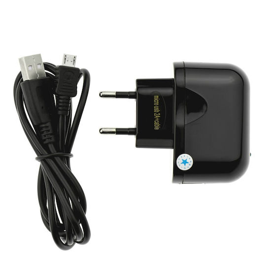 Blue Star Blue Star Handyladegerät mit integriertem Micro-USB Kabel Schwarz