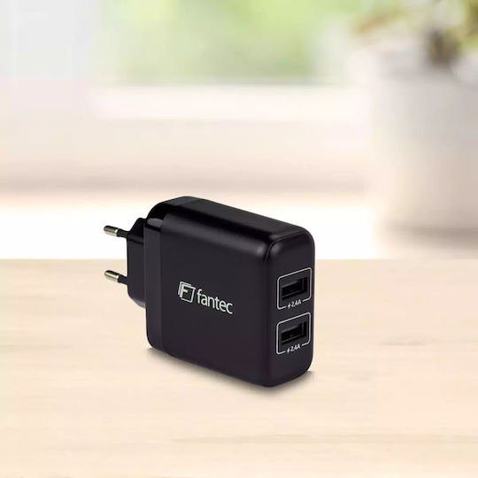 Fantec Φορτιστής Χωρίς Καλώδιο 24W Μαύρος (Sc-a224)