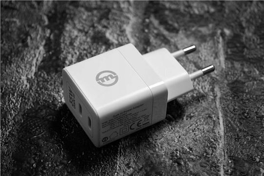 Mobile Origin Φορτιστής Χωρίς Καλώδιο GaN με 2 Θύρες USB-C 35W Λευκός (Gan III)
