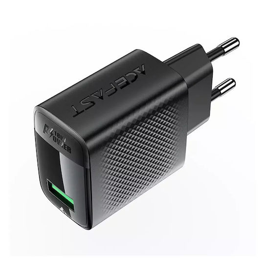 Acefast Φορτιστής Χωρίς Καλώδιο GaN με Θύρα USB-A 18W Quick Charge 3.0 / Quick Charge 2.0 Μαύρος (A90)